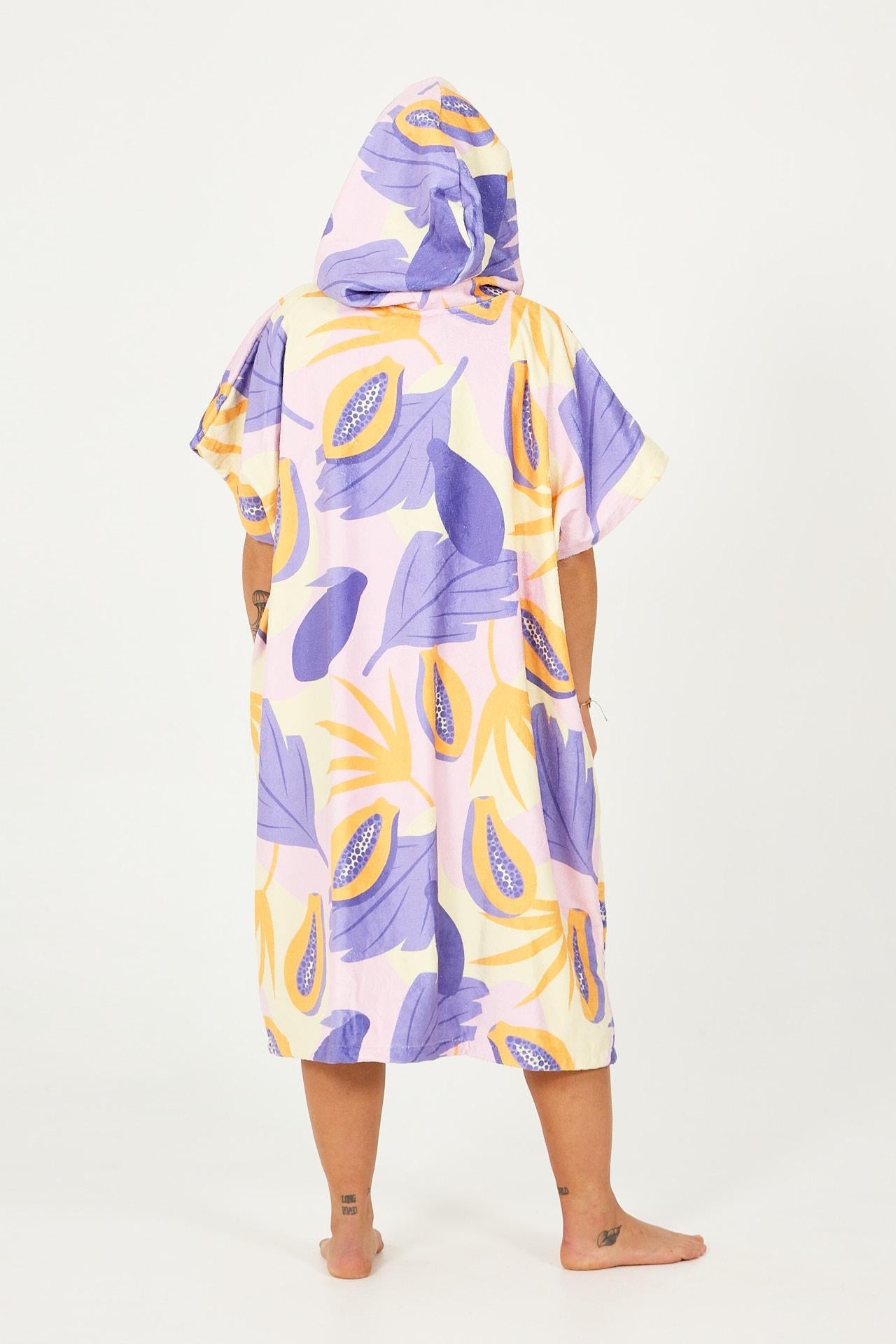 poncho after essentials papaya