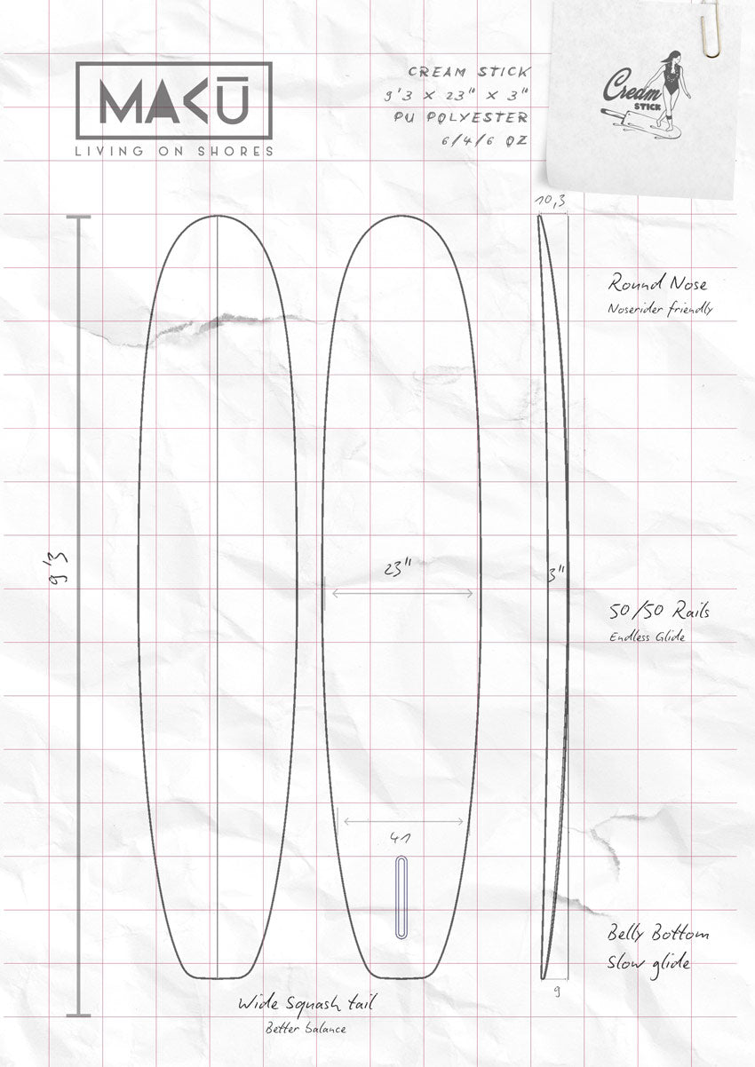 MAKU Surf Longboard Cream Stick