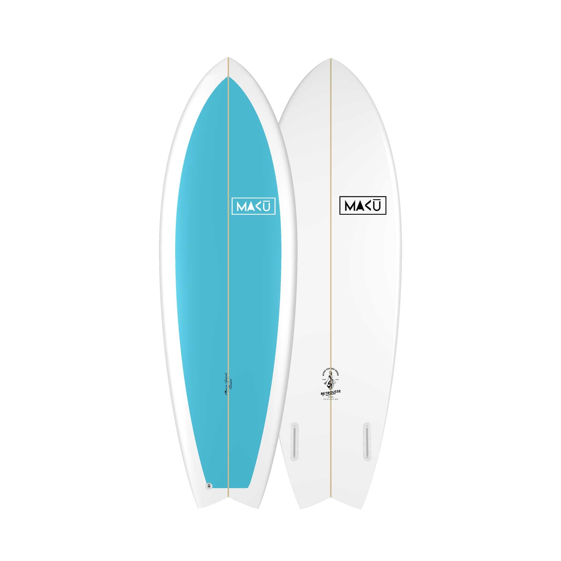 planche retro fish twin fin maku surf