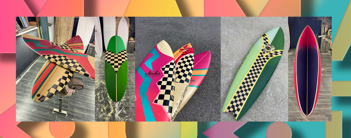 Planche de surf - Motif Retro Vintage