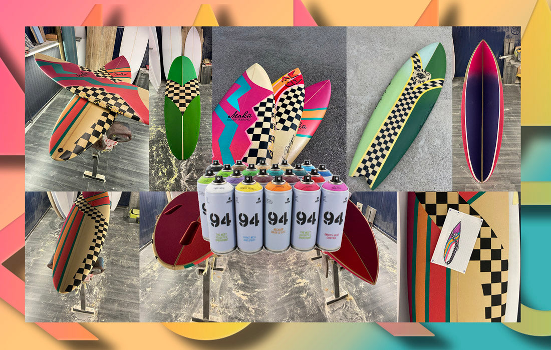 Planche de surf - Motif Retro Vintage