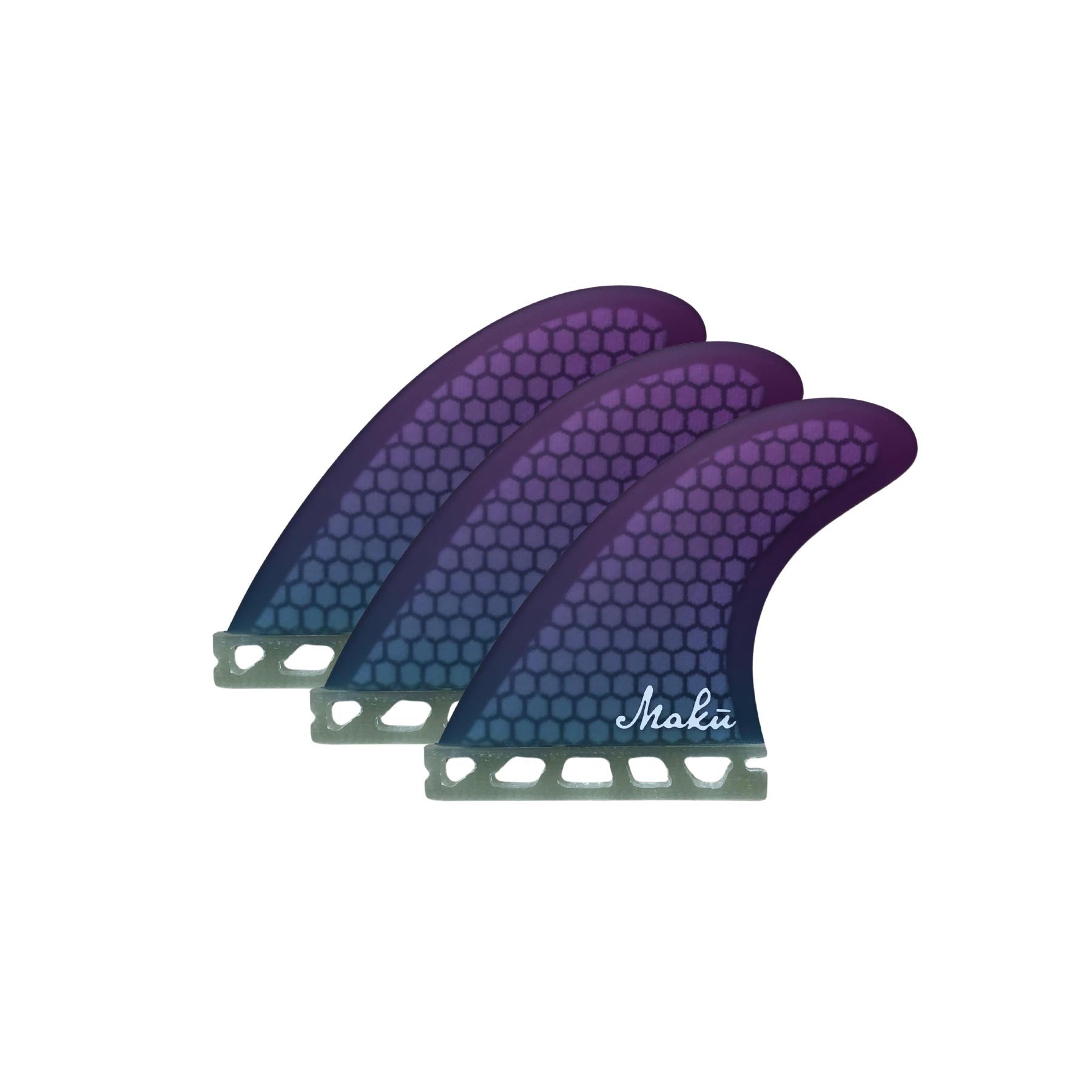 Ailerons Thruster Fins Shortboard Malibu Bleu