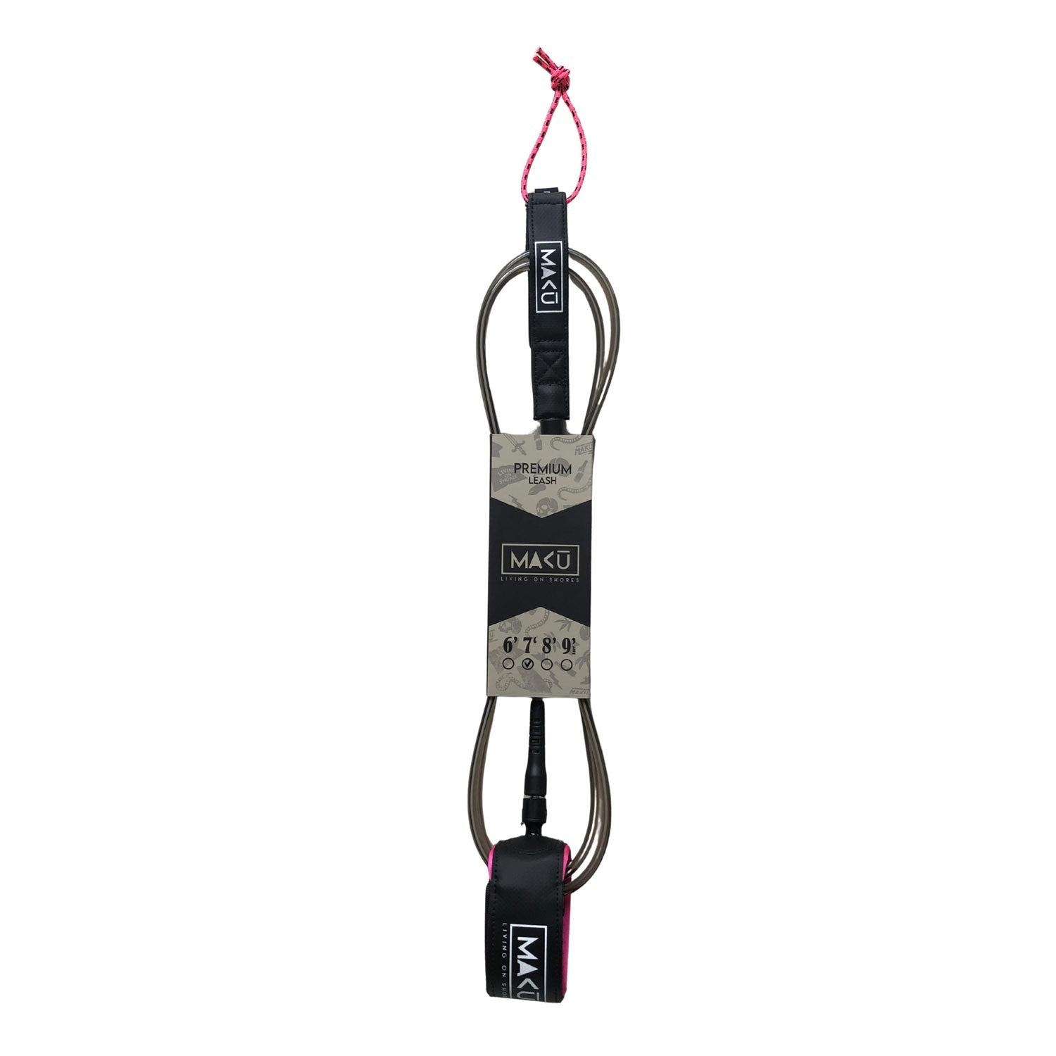 Leash Maku Surf Shortboard Malibu Cheville Noir