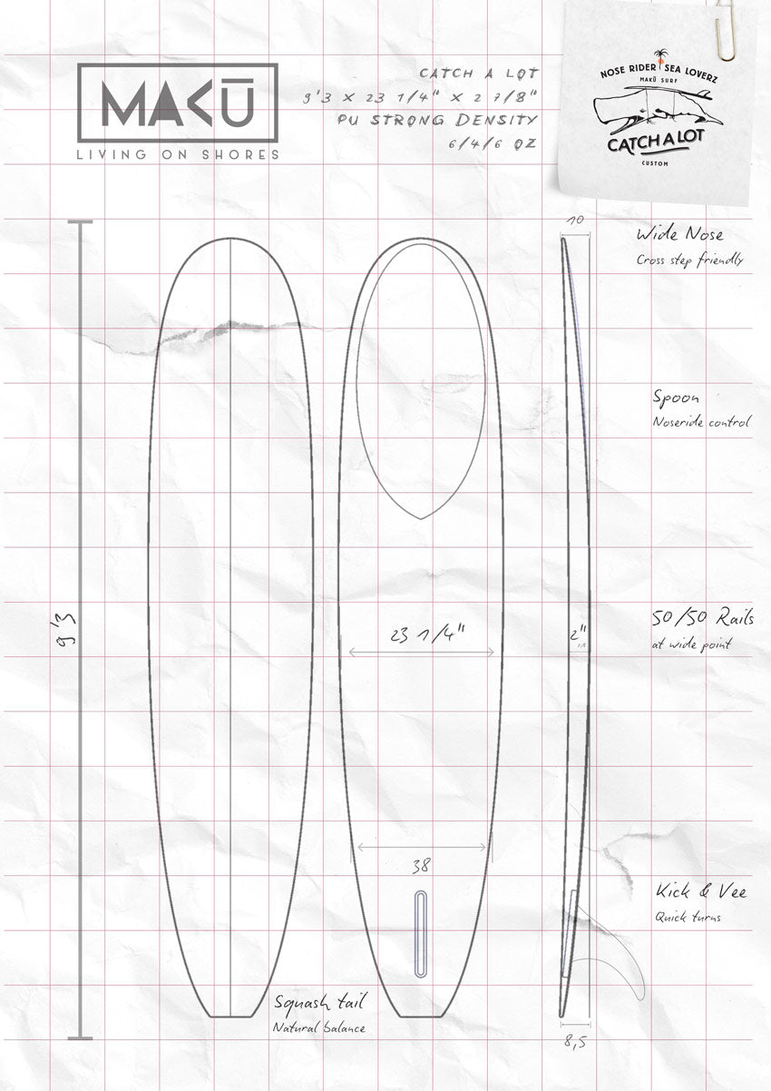 MAKU Surf Longboard Nose Rider Catch a Lot