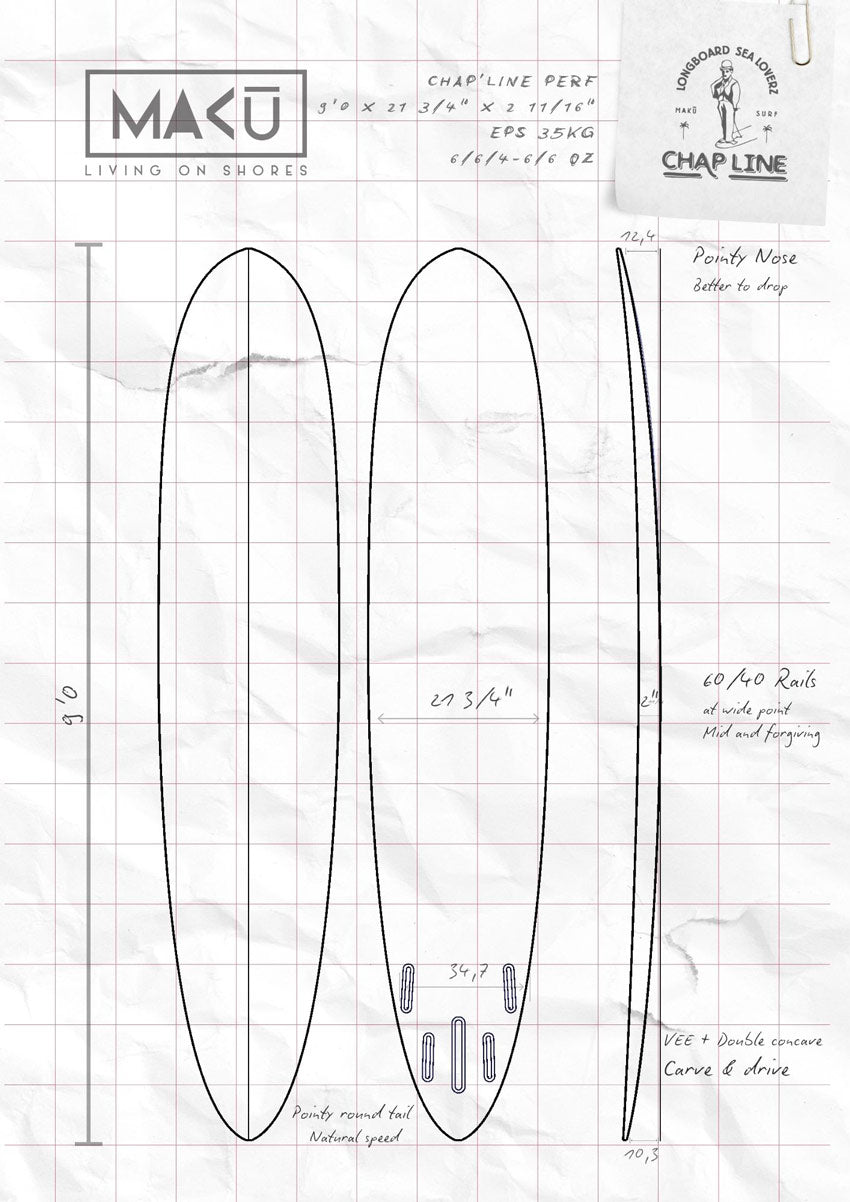 EPOXY Longboard Chap'line Performance 9'0
